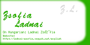 zsofia ladnai business card